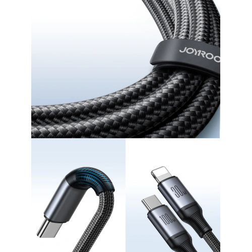 Kabel 2w1 Joyroom Speedy Series SA21-1T2 USB-C / USB-C, Lightning 100W 1.5m czarny