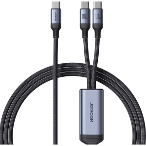 Wholesale Joyroom Speedy Series SA21-1T2 2in1 cable USB-C / 2xUSB-C 100W 1.5m black - JYR887 - {ean13} - Hurt