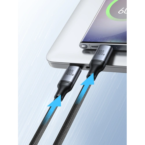 Kabel 2w1 Joyroom Speedy Series SA21-1T2 USB-C / 2xUSB-C 100W 1.5m czarny