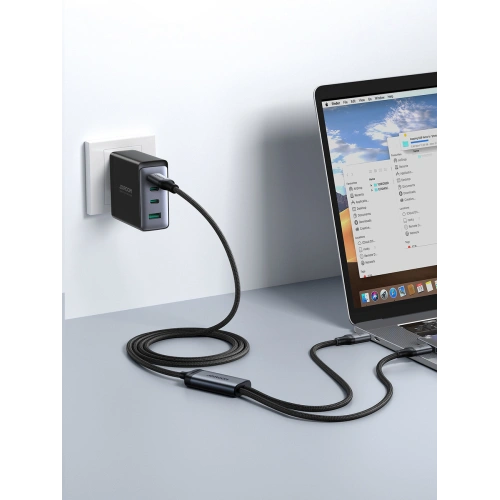Kabel 2w1 Joyroom Speedy Series SA21-1T2 USB-C / 2xUSB-C 100W 1.5m czarny