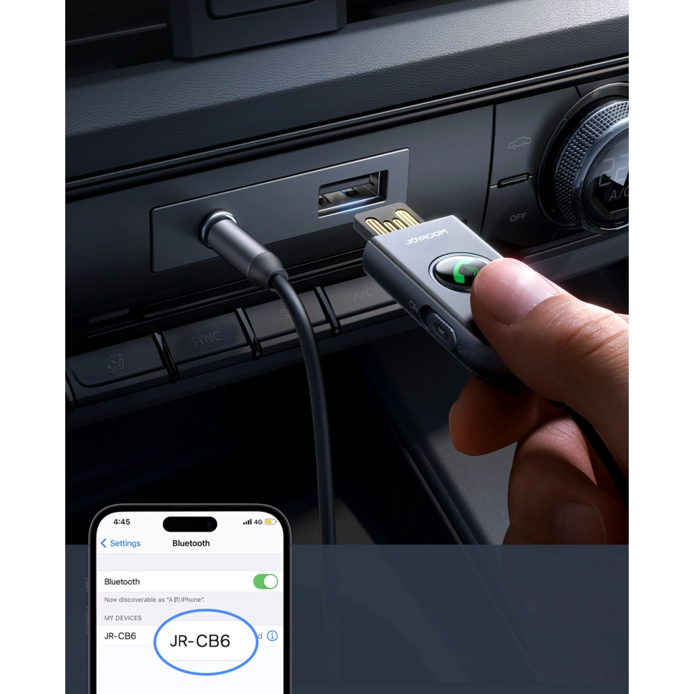 Hurtownia GSM - Receiver wireless auto Joyroom JR-CB6 gri - JYR900 - {ean13} - Hurt