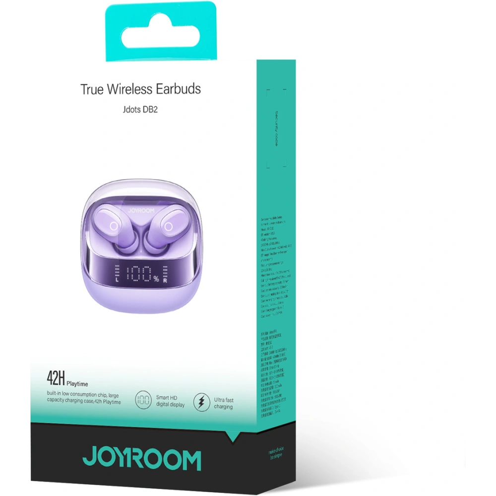 Wholesale Joyroom Jdots Series JR-DB2 in-ear wireless headphones purple - JYR904 - {ean13} - Hurt