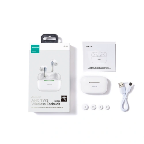 Bezprzewodowe słuchawki dokanałowe Joyroom Jbuds JR-BC1 Bluetooth 5.3 białe