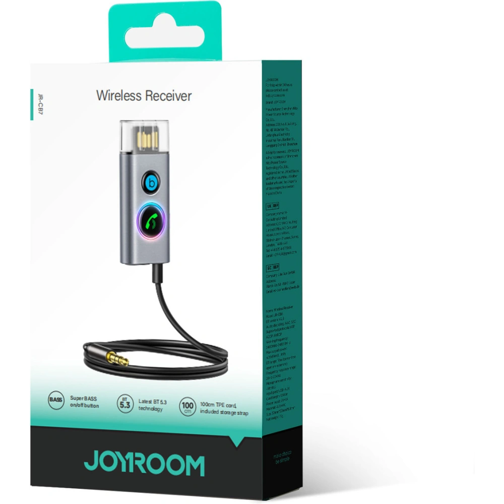 Hurtownia GSM - Recepționer wireless auto Joyroom JR-CB7 gri - JYR910 - {ean13} - Hurt