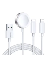 Cablul 3w1 Joyroom S-IW007 USB-A / încărcător magnetic, USB-A, Lightning 1.2m alb