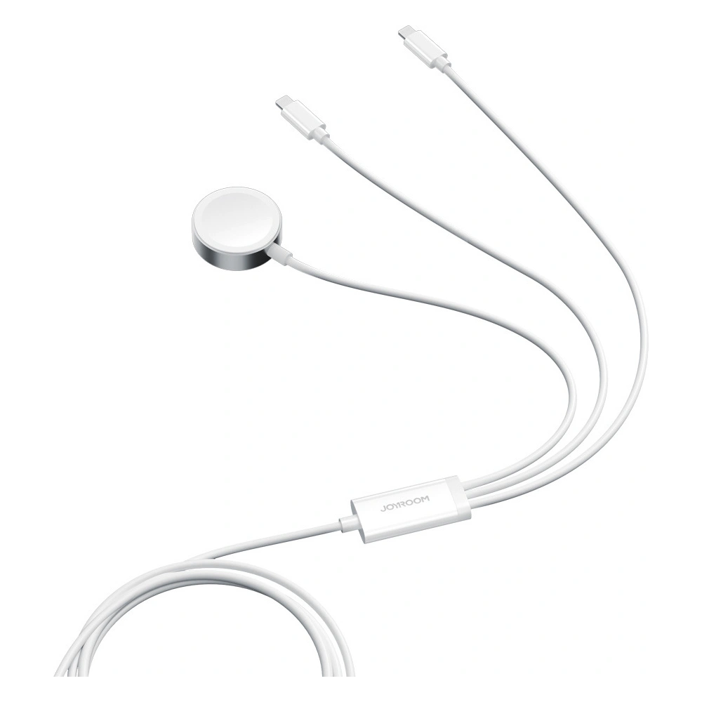 Hurtownia GSM - Kábel 3w1 Joyroom S-IW007 USB-A / mágneses töltő, USB-A, Lightning 1.2m fehér - JYR911 - {ean13} - Hurt