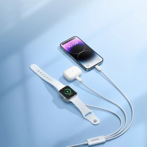 Hurtownia GSM - Kábel 3w1 Joyroom S-IW007 USB-A / mágneses töltő, USB-A, Lightning 1.2m fehér - JYR911 - {ean13} - Hurt