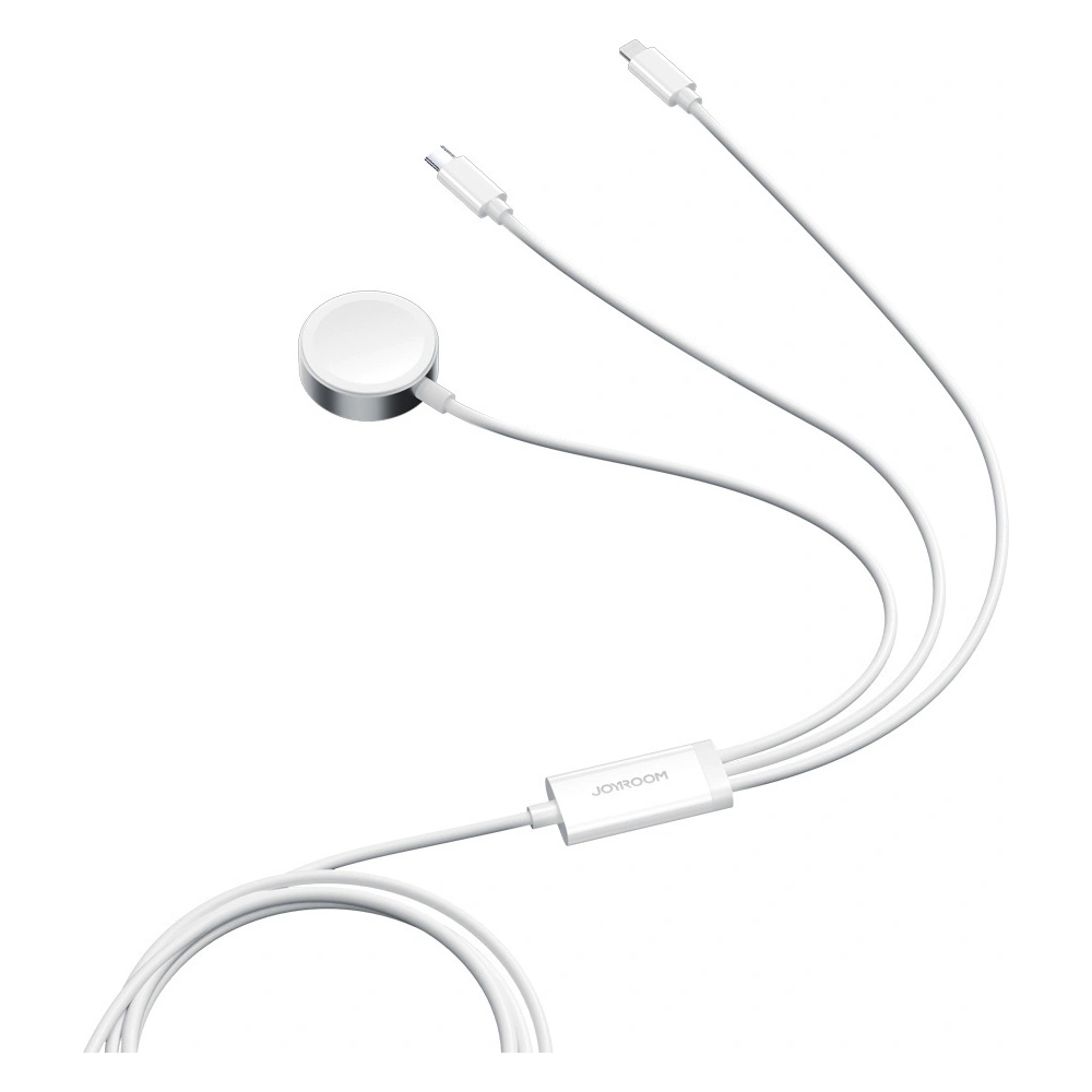 Hurtownia GSM - Kabel 3w1 Joyroom S-IW008 USB-A / încărcător magnetic, USB-C, Lightning 1.2m alb - JYR912 - {ean13} - Hurt