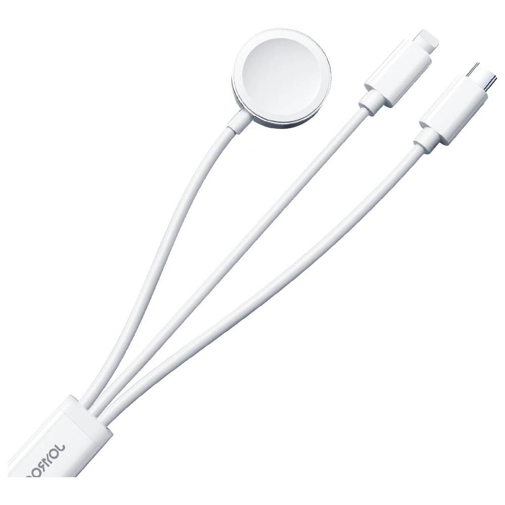 Hurtownia GSM - Kabel 3w1 Joyroom S-IW008 USB-A / magnetická nabíječka, USB-C, Lightning 1.2m bílý - JYR912 - {ean13} - Hurt