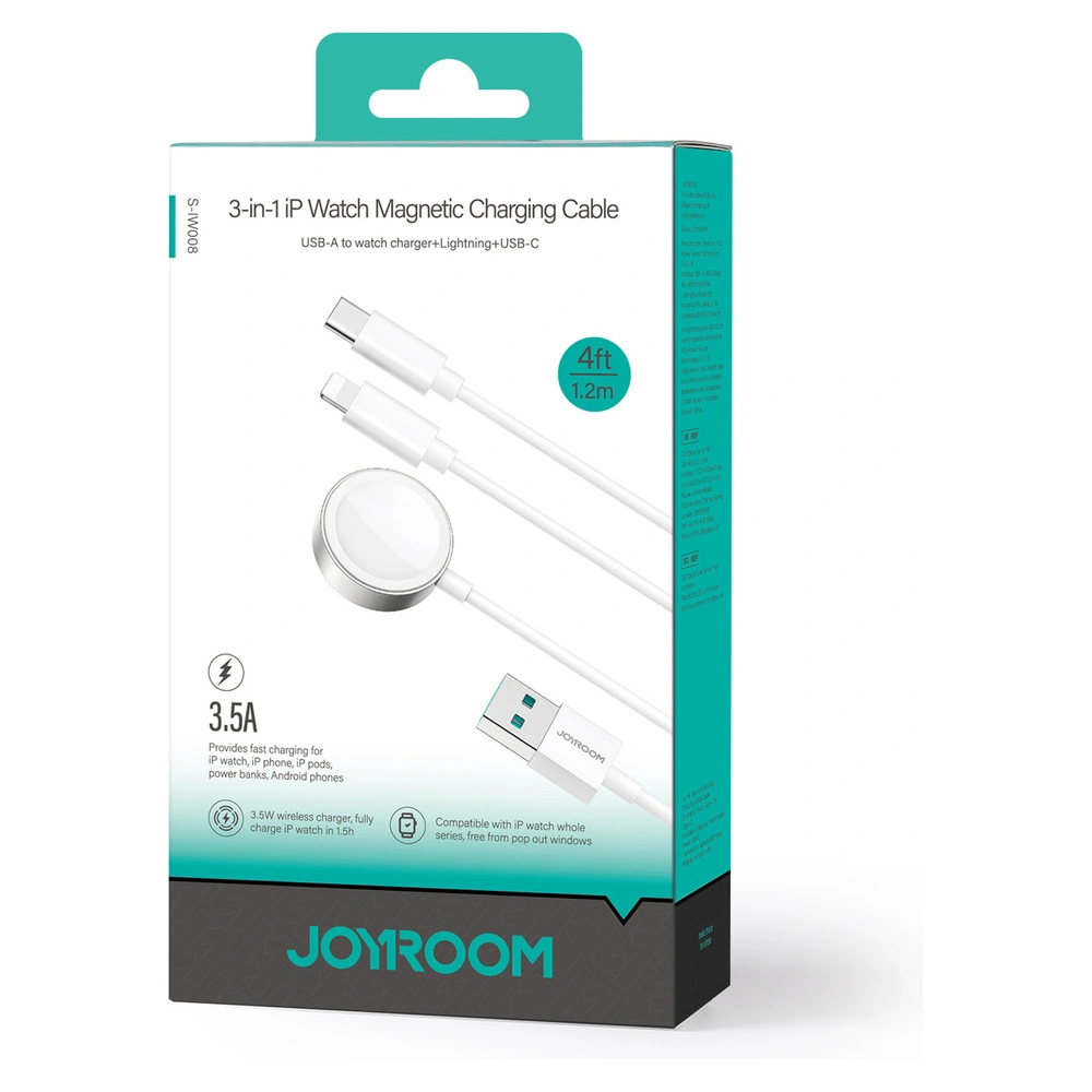 Hurtownia GSM - Kabel 3w1 Joyroom S-IW008 USB-A / încărcător magnetic, USB-C, Lightning 1.2m alb - JYR912 - {ean13} - Hurt