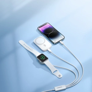 Hurtownia GSM - Kábel 3w1 Joyroom S-IW008 USB-A / mágneses töltő, USB-C, Lightning 1.2m fehér - JYR912 - {ean13} - Hurt