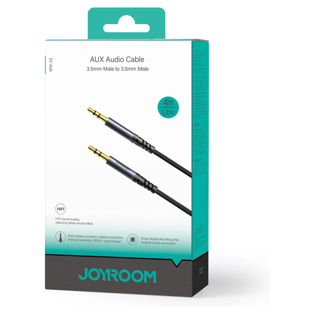 Hurtownia GSM - Audio kábel Joyroom SY-A08 mini jack 3.5mm / AUX mini jack 3.5mm 1.2m fekete - JYR913 - {ean13} - Hurt