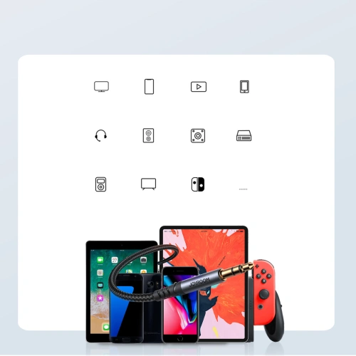 Kabel audio Joyroom SY-A08 mini jack 3.5mm / AUX mini jack 3.5mm 1.2m czarny