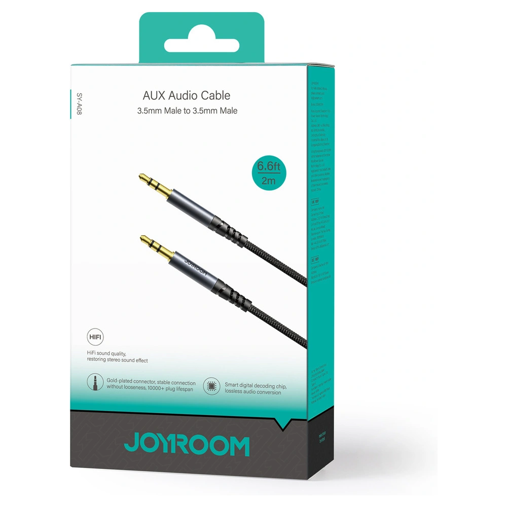 Hurtownia GSM - Audio kábel Joyroom SY-A08 mini jack 3.5mm / AUX mini jack 3.5mm 2m fekete - JYR914 - {ean13} - Hurt