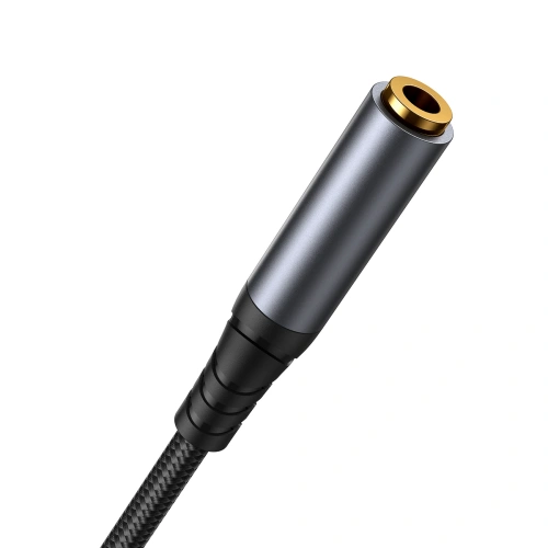 Kabel audio Joyroom SY-A09 mini jack 3.5mm żeński / AUX mini jack 3.5mm męski 1.2 m czarny