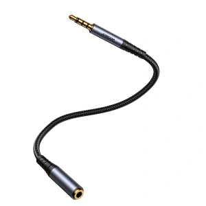 Wholesale Joyroom SY-A09 cable mini jack 3.5mm female / AUX mini jack 3.5mm male 1.2 m black - JYR915 - {ean13} - Hurt