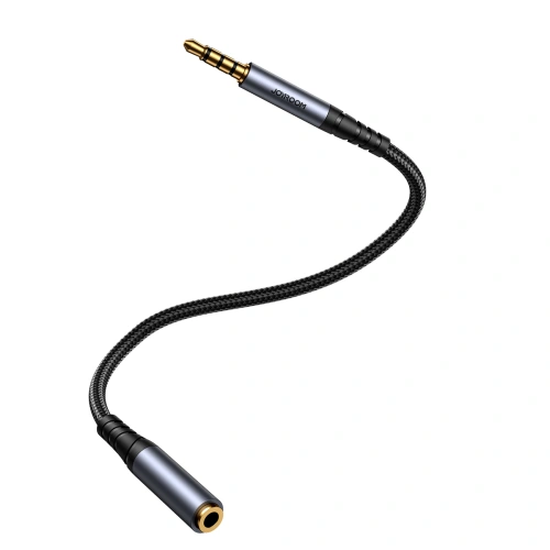Kabel audio Joyroom SY-A09 mini jack 3.5mm żeński / AUX mini jack 3.5mm męski 1.2 m czarny