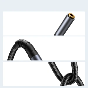 Hurtownia GSM - Audio kábel Joyroom SY-A09 mini jack 3.5mm női / AUX mini jack 3.5mm férfi 1.2 m fekete - JYR915 - {ean13} - Hurt
