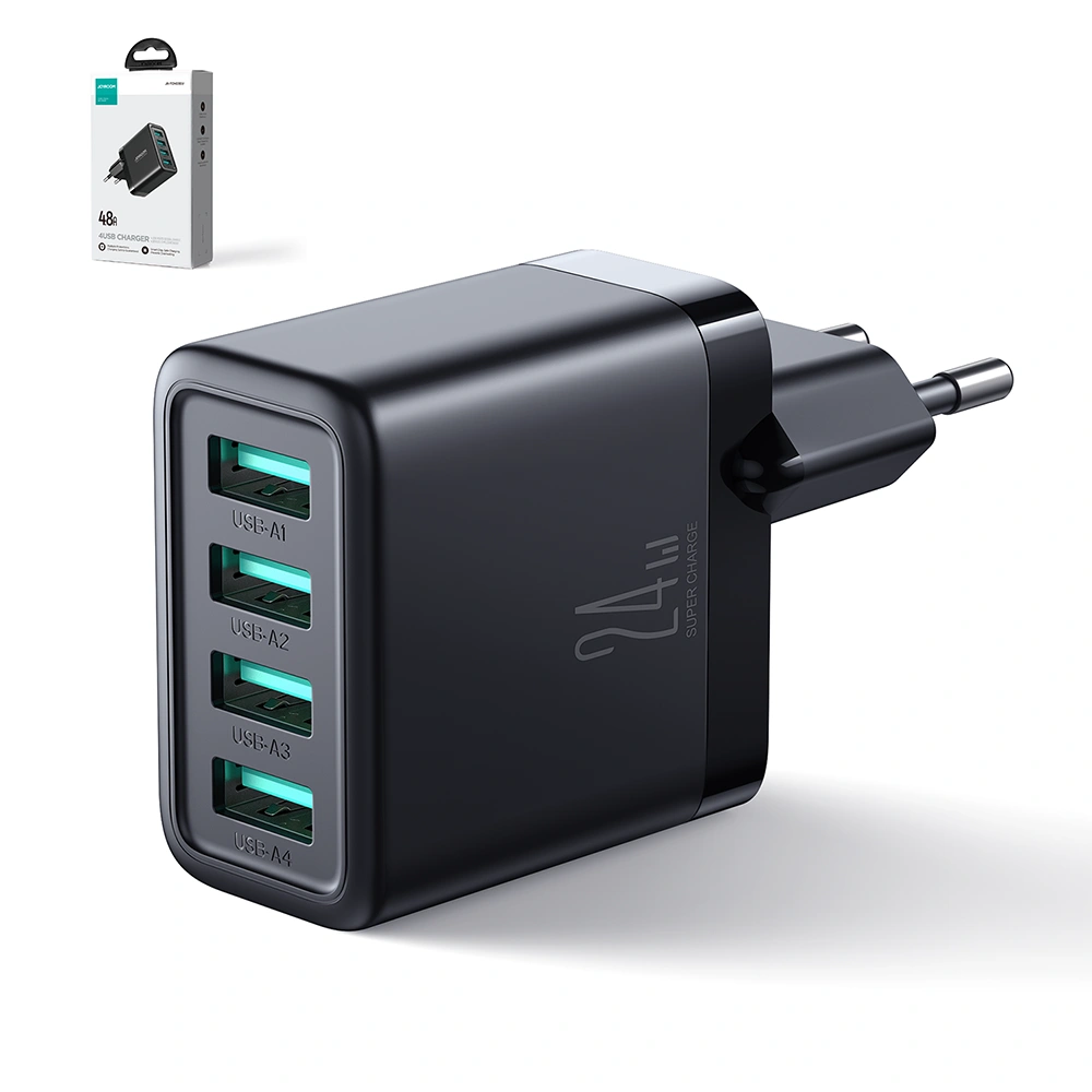 Hurtownia GSM - Ładowarka sieciowa Joyroom JR-TCN03 4xUSB-A 24W 4.8A czarna - JYR921 - {ean13} - Hurt
