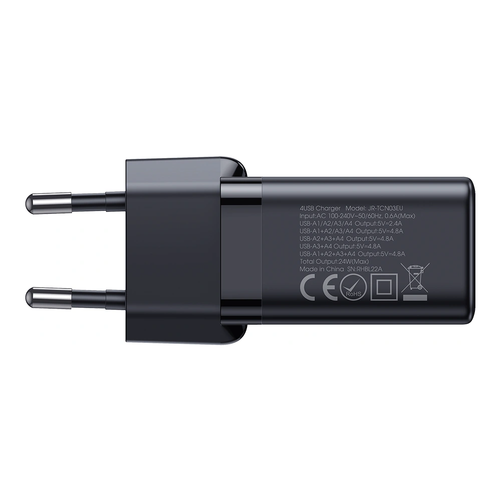 Hurtownia GSM - Hálózati töltő Joyroom JR-TCN03 4xUSB-A 24W 4.8A fekete - JYR921 - {ean13} - Hurt