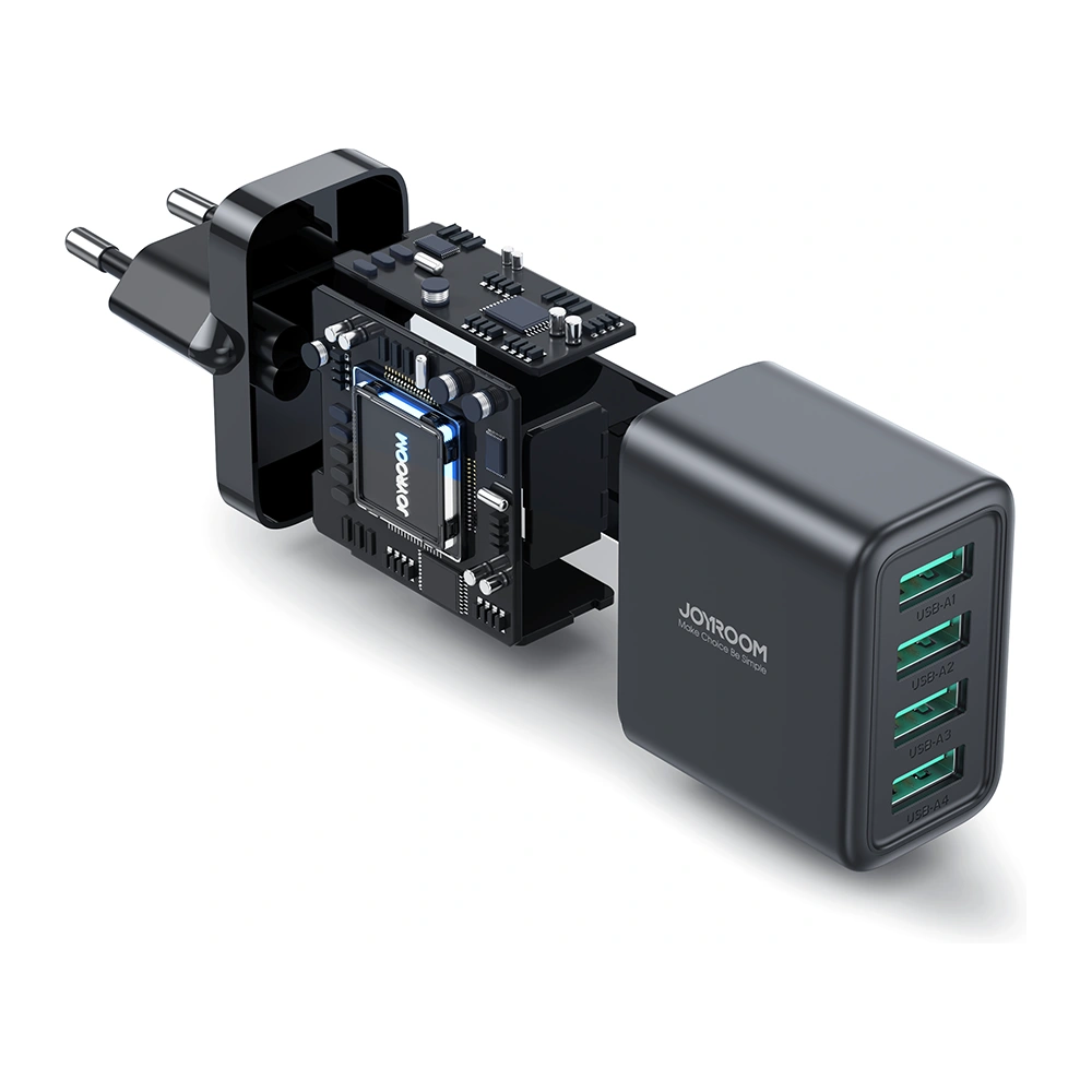 Hurtownia GSM - Ładowarka sieciowa Joyroom JR-TCN03 4xUSB-A 24W 4.8A czarna - JYR921 - {ean13} - Hurt