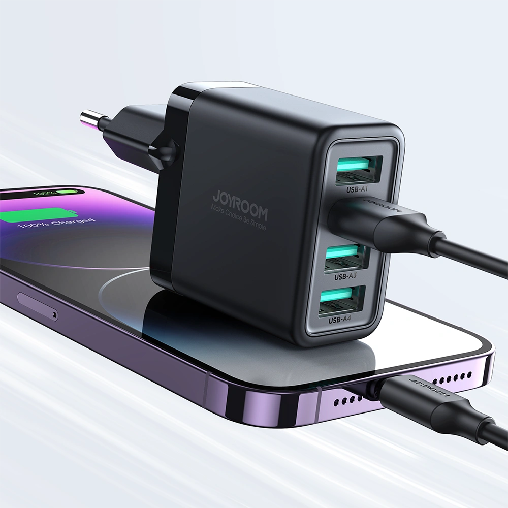 Hurtownia GSM - Hálózati töltő Joyroom JR-TCN03 4xUSB-A 24W 4.8A fekete - JYR921 - {ean13} - Hurt