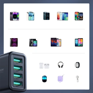 Hurtownia GSM - Síťová nabíječka Joyroom JR-TCN03 4xUSB-A 24W 4.8A černá - JYR921 - {ean13} - Hurt