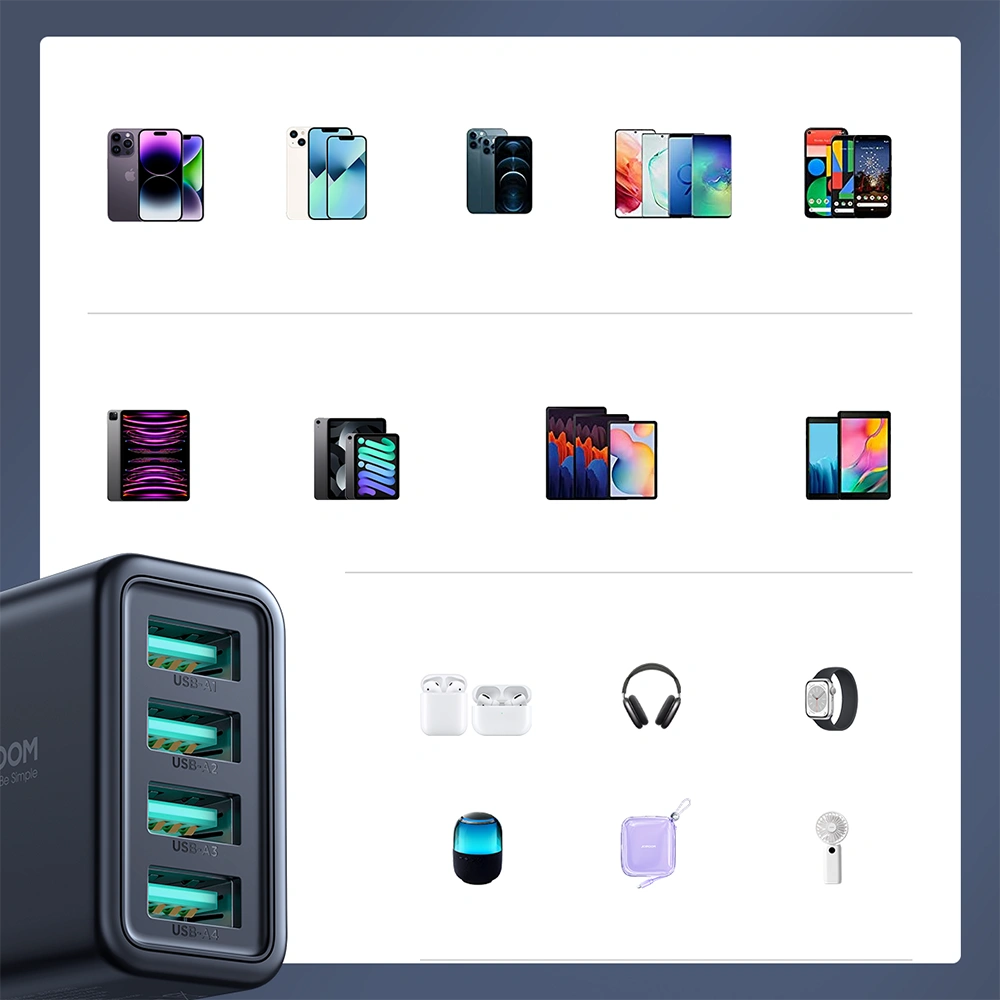 Hurtownia GSM - Hálózati töltő Joyroom JR-TCN03 4xUSB-A 24W 4.8A fekete - JYR921 - {ean13} - Hurt