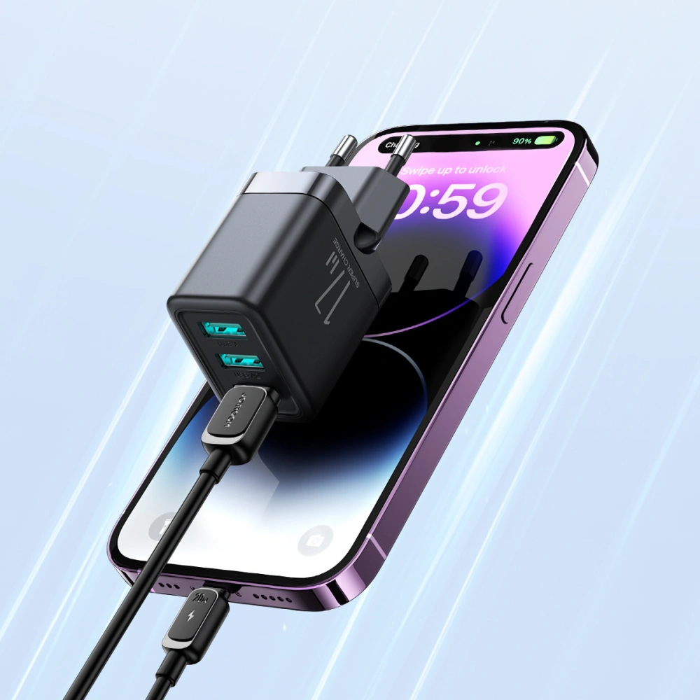 Hurtownia GSM - Hálózati töltő Joyroom JR-TCN02 3xUSB-A 17W 3.4A fekete - JYR922 - {ean13} - Hurt