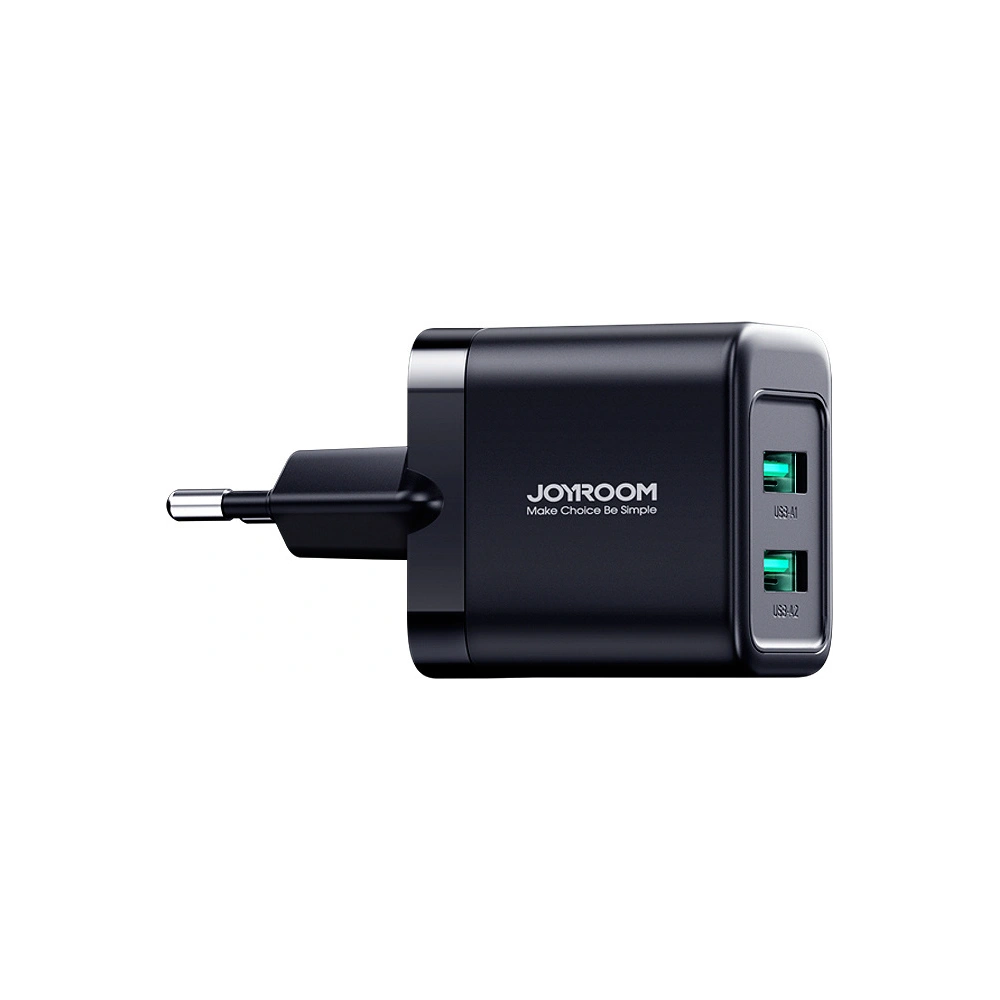 Hurtownia GSM - Hálózati töltő Joyroom JR-TCN01 2xUSB-A 12W 2.4A fekete - JYR923 - {ean13} - Hurt
