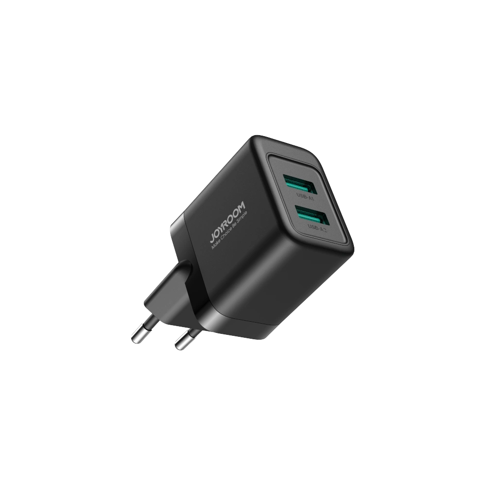 Hurtownia GSM - Hálózati töltő Joyroom JR-TCN01 2xUSB-A 12W 2.4A fekete - JYR923 - {ean13} - Hurt