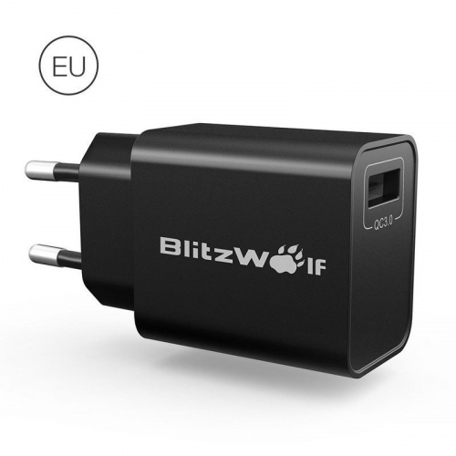 Hurtownia BlitzWolf - 5907489600323 - BLZ123BLK - Ładowarka sieciowa USB BlitzWolf BW-S9 QC3.0 18W (czarna) - B2B homescreen
