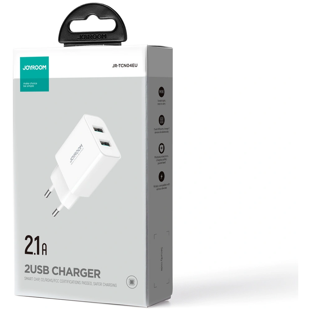 Hurtownia GSM - Hálózati töltő Joyroom JR-TCN04 2xUSB-A 10.5W 2.1A fehér - JYR924 - {ean13} - Hurt