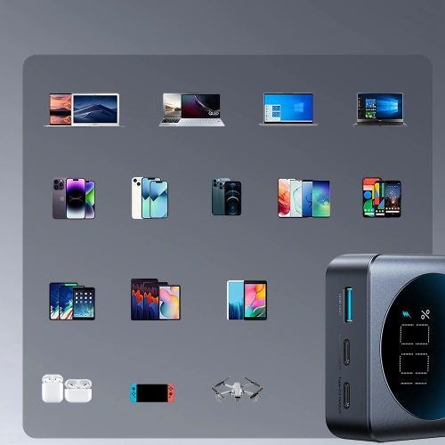 Powerbank Joyroom JR-PBF04 USB-A, 2xUSB-C 20000mAh 65W czarny