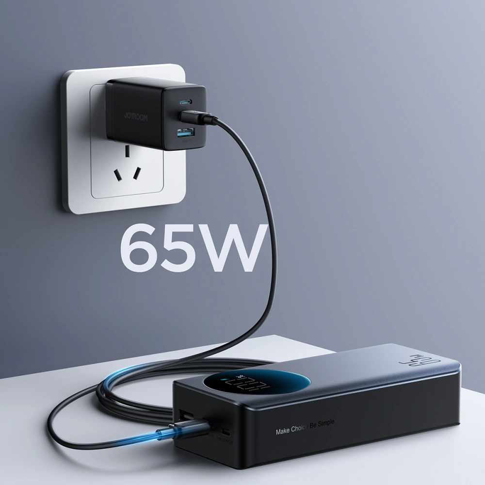 Hurtownia GSM - Powerbank Joyroom JR-PBF05 USB-A, 2xUSB-C 30000mAh 65W s digitálním displejem černý - JYR927 - {ean13} - Hurt