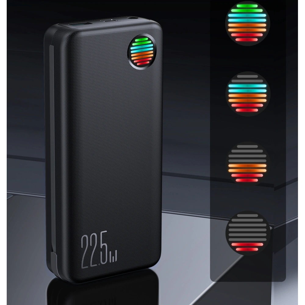 Hurtownia GSM - Powerbank Joyroom JR-L015 20000mAh 22.5W + beépített USB-C, Lightning kábelek fekete - JYR928 - {ean13} - Hurt