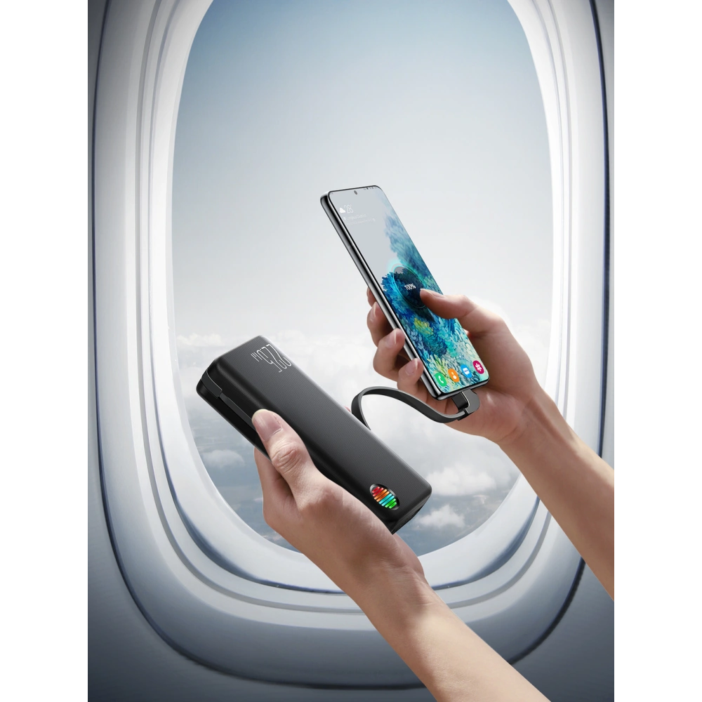 Hurtownia GSM - Powerbank Joyroom JR-L015 20000mAh 22.5W + beépített USB-C, Lightning kábelek fekete - JYR928 - {ean13} - Hurt