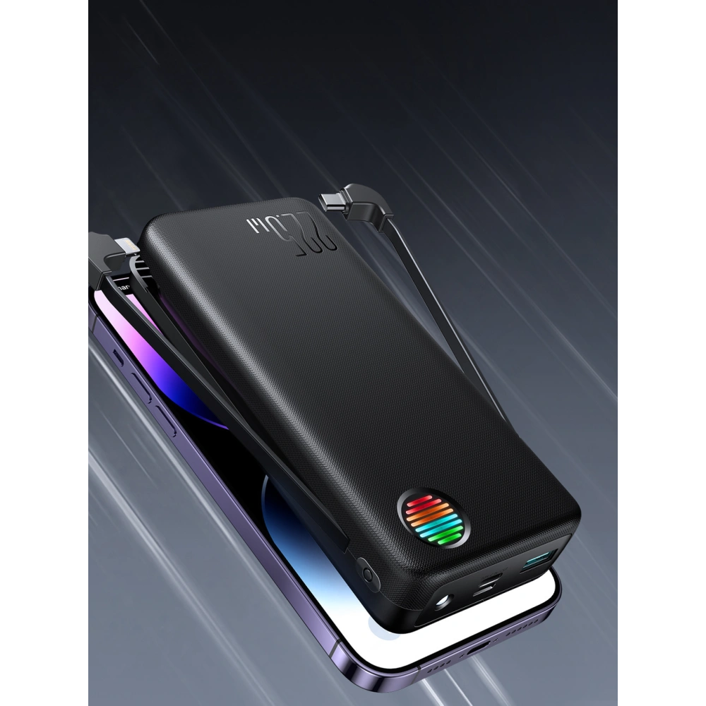 Hurtownia GSM - Powerbank Joyroom JR-L015 20000mAh 22.5W + cabluri USB-C, Lightning integrate negre - JYR928 - {ean13} - Hurt