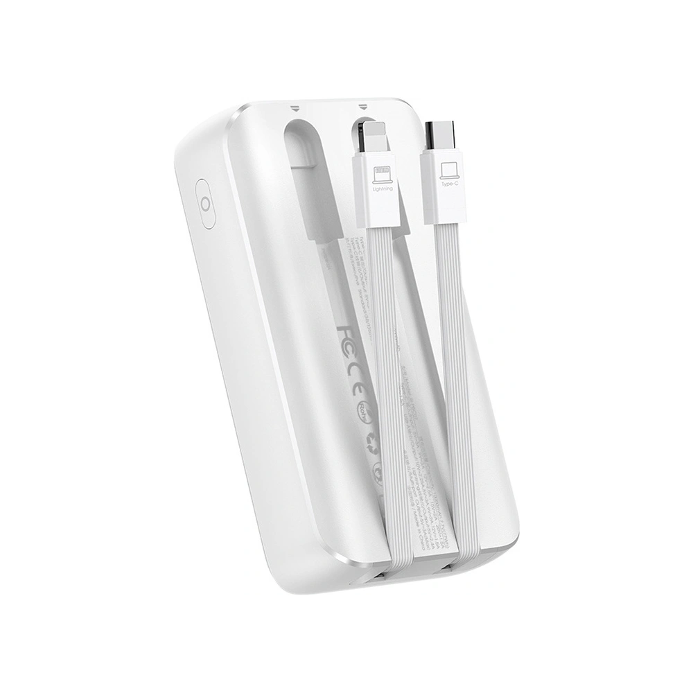Hurtownia GSM - Powerbank Joyroom JR-PBC06 10000mAh 30W + vestavěné kabely USB-C, Lightning bílý - JYR929 - {ean13} - Hurt