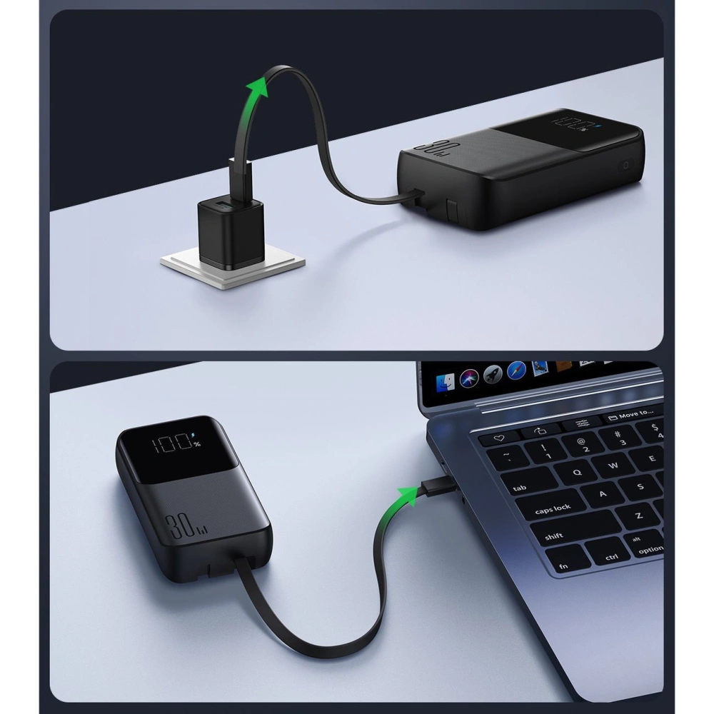 Hurtownia GSM - Powerbank Joyroom JR-PBC07 20000mAh 30W + cabluri USB-C, Lightning încorporate, negru - JYR930 - {ean13} - Hurt