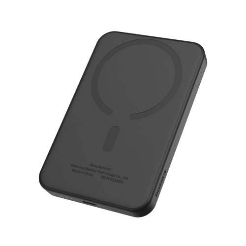 Powerbank Baseus 5000mAh 20W z funkcją ładowania indukcyjnego + kabel USB-C (20V/3A) czarny