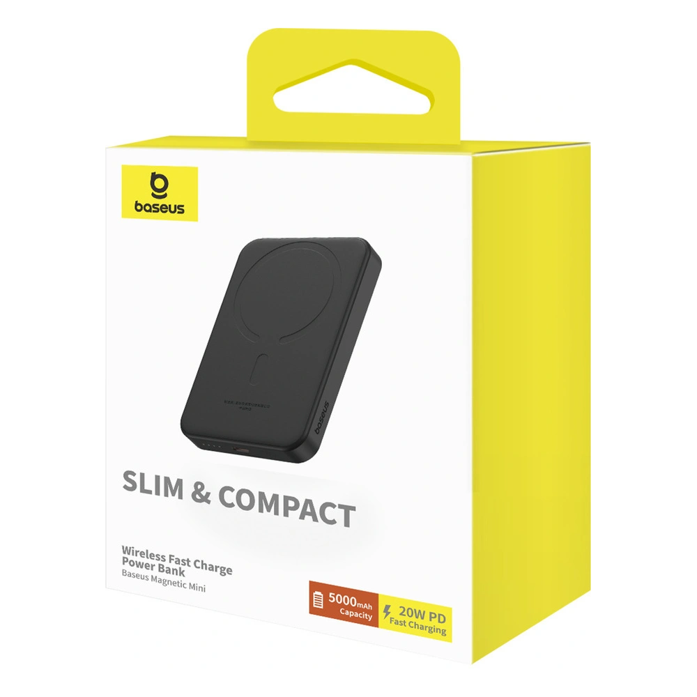 Wholesale Baseus powerbank 5000mAh 20W with inductive charging + USB-C cable (20V/3A) black - BSU4799 - {ean13} - Hurt