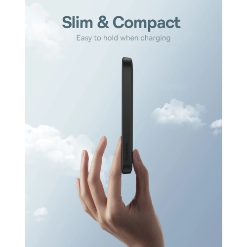 Powerbank Baseus 5000mAh 20W z funkcją ładowania indukcyjnego + kabel USB-C (20V/3A) czarny