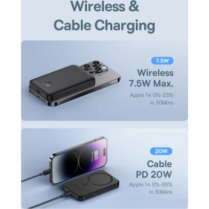 Hurtownia GSM - Powerbank Baseus 5000mAh 20W s funkcí bezdrátového nabíjení + kabel USB-C (20V/3A) černý - BSU4799 - {ean13} - Hurt