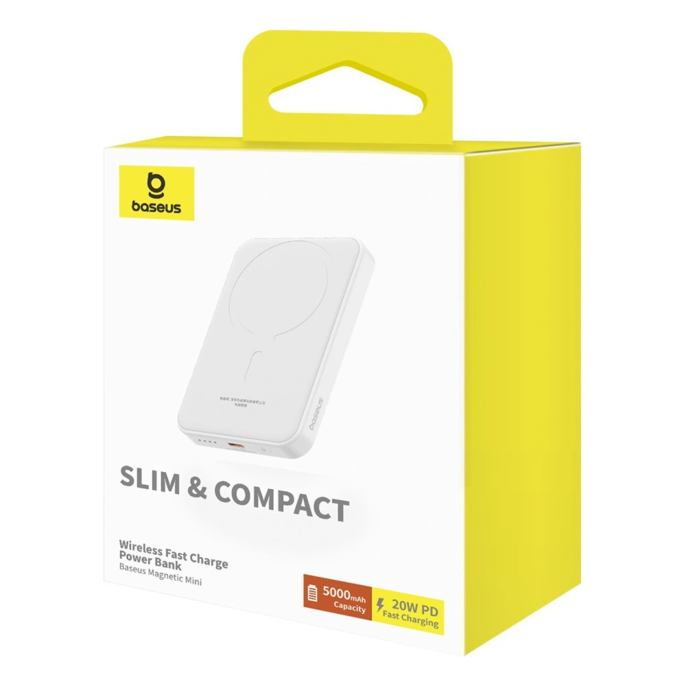 Wholesale Baseus powerbank 5000mAh 20W with inductive charging + USB-C cable (20V/3A) white - BSU4800 - {ean13} - Hurt