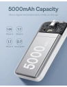 Hurtownia GSM - Powerbank Baseus 5000mAh 20W cu funcție de încărcare wireless + cablu USB-C (20V/3A) alb - BSU4800 - {ean13} - Hurt