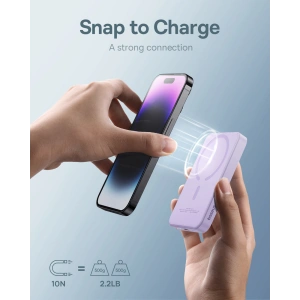 Hurtownia GSM - Powerbank Baseus 5000mAh 20W s funkcí bezdrátového nabíjení + kabel USB-C (20V/3A) fialový - BSU4802 - {ean13} - Hurt