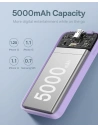 Hurtownia GSM - Powerbank Baseus 5000mAh 20W z funkcją ładowania indukcyjnego + kabel USB-C (20V/3A) fioletowy - BSU4802 - {ean13} - Hurt