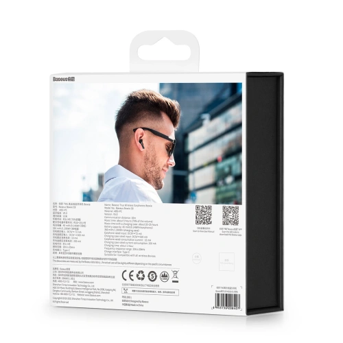 Słuchawki bezprzewodowe douszne Baseus Bowie E8 TWS Bluetooth 5.0 czarne