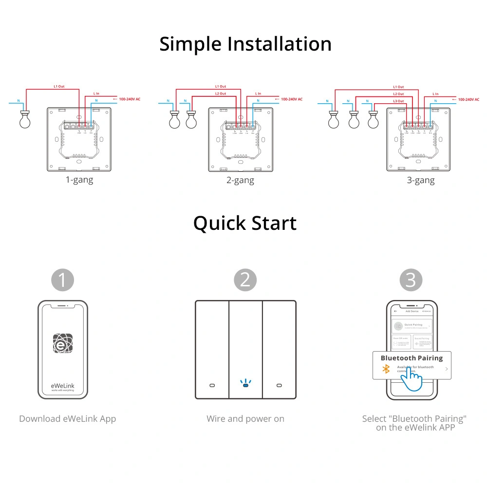 Wholesale Sonoff smart wall switch (3-channel) black - SNF134 - {ean13} - Hurt